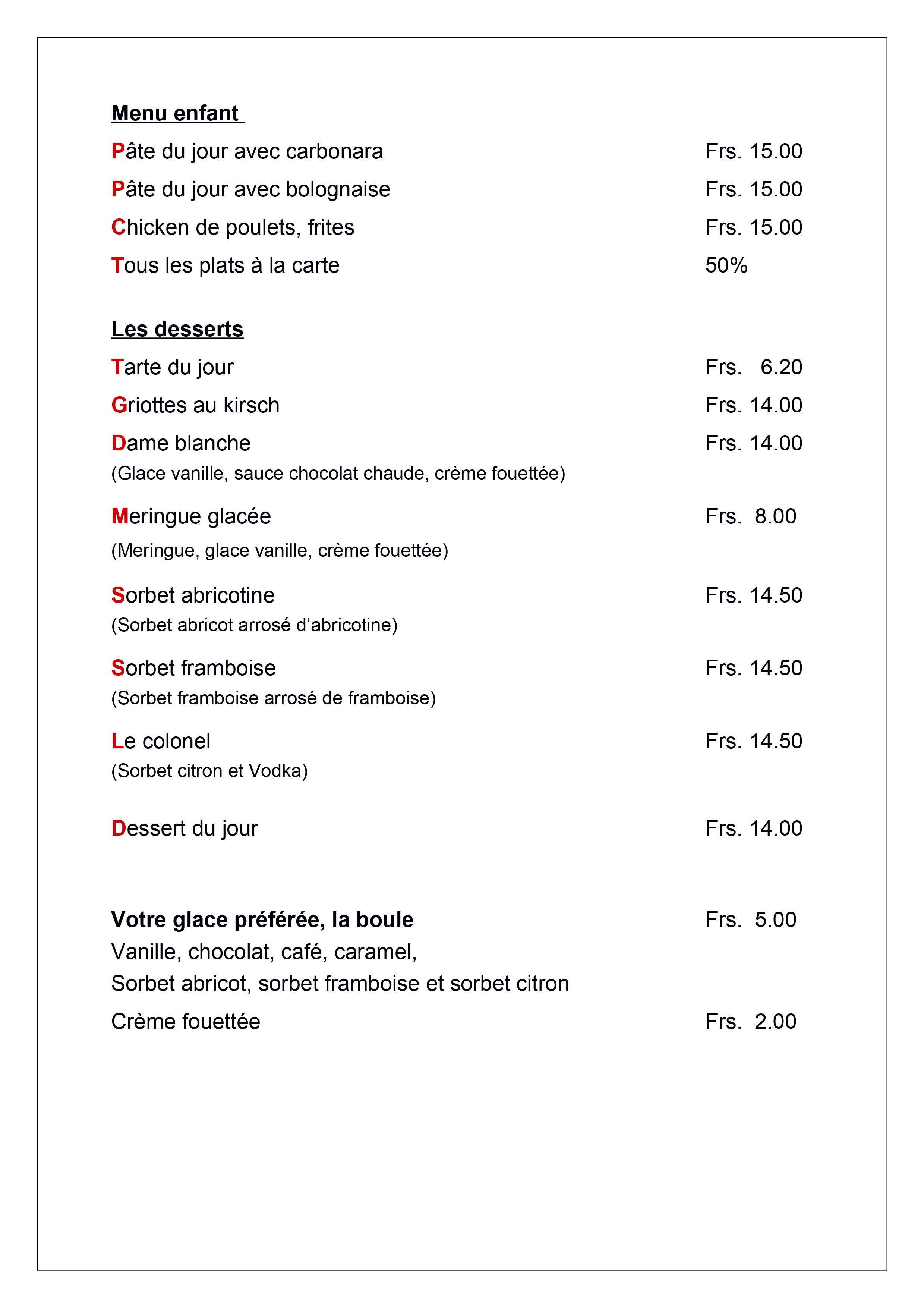 Carte Café de L'Europe 3